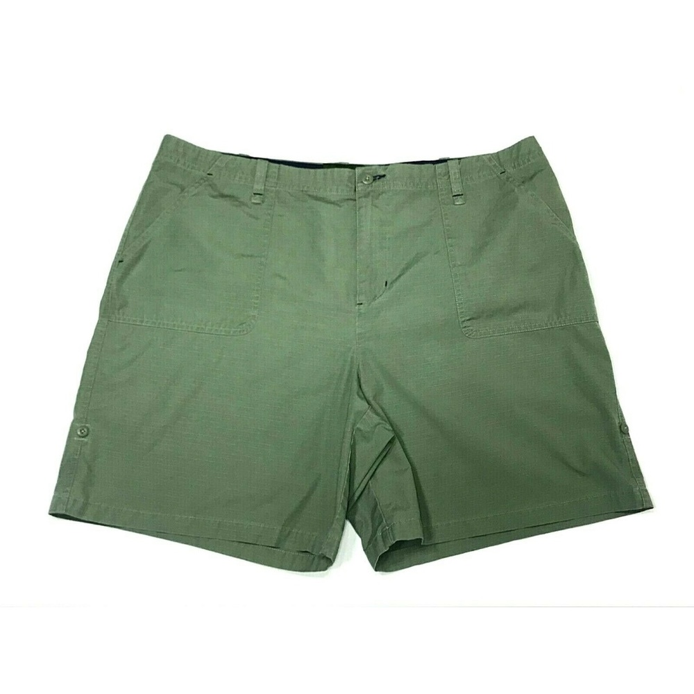 Eddie Bauer 18 Green Roll Cuff Cotton Shorts EUC